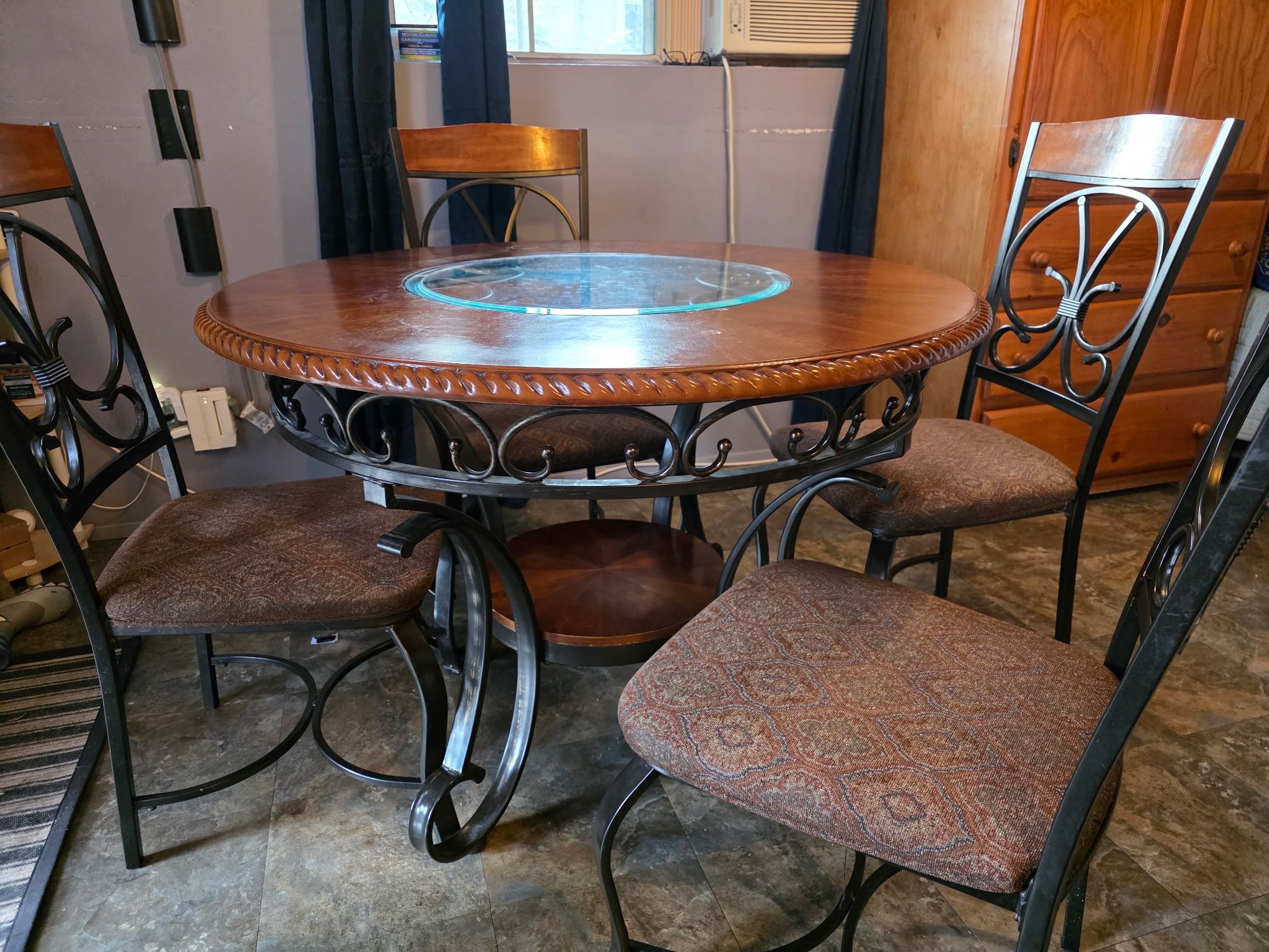 Dining Table Set - Wood & Iron 