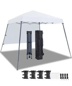 ❤️🔥 Slant Leg Pop Up Canopy 10x10 Base w/1 Sidewall Silver Coat Wht$40