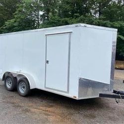 New 7x14 Tandem Enclosed Cargo Trailer 