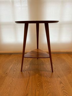 Room & Board Walnut End Table — Mid-Century Modern Style
