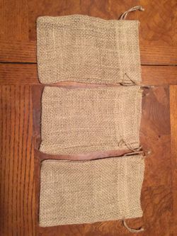 3 burlap favor bags wedding rustic