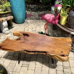 Badang 42” with Living Edge Coffee Table: 42”W x 24”D x 16”H 