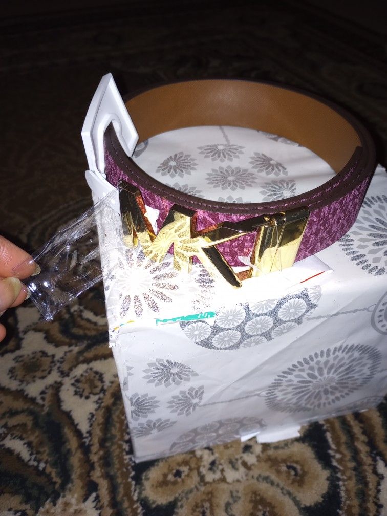 Michael Kors Ladies Purple Reversible Belt Medium, Large Available