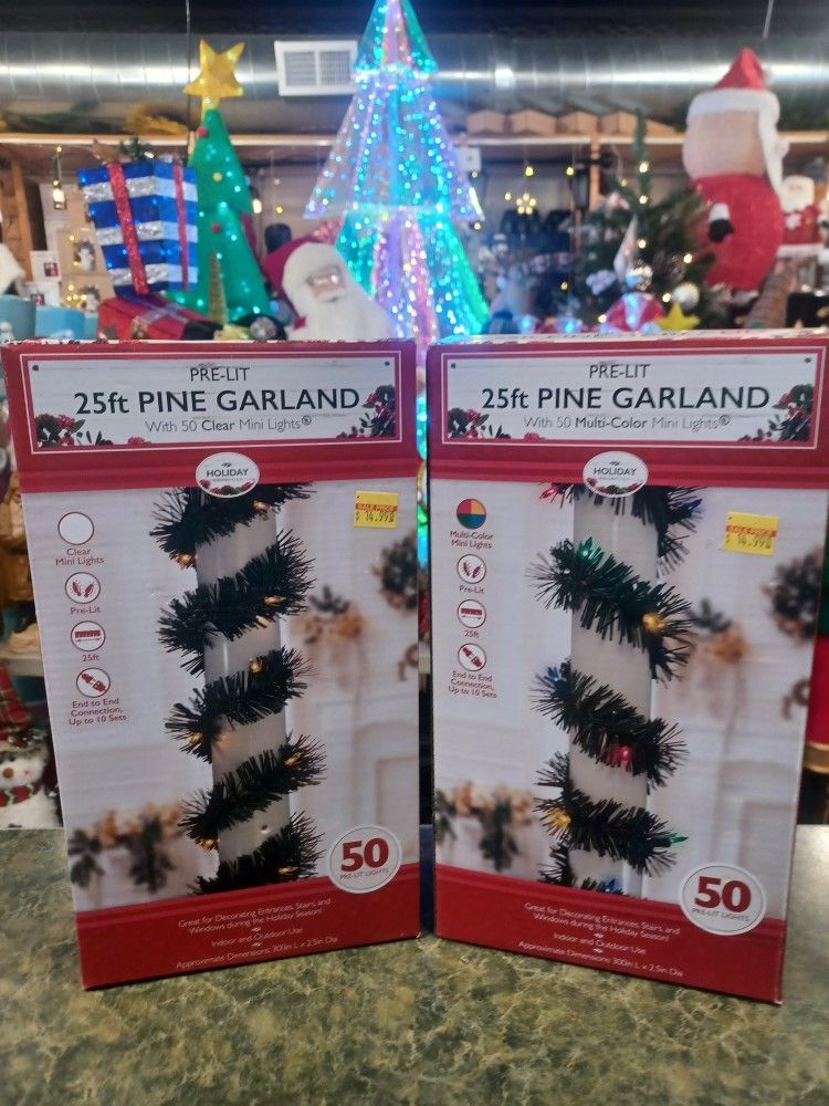 New Boxes Of  Outdoor Or Indoor Christmas Garlands You're Choice $15 Each We Have A Bunch Available 