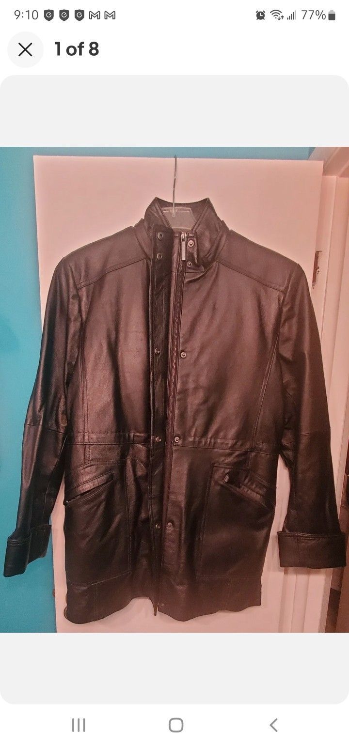 Womens Leather Coat Size L by Phase Two
