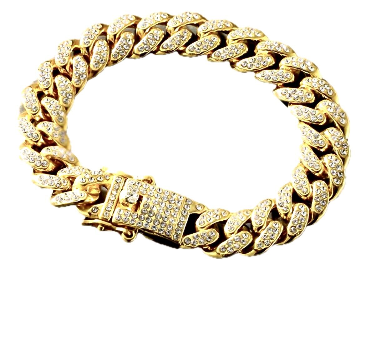 18K Gold Plated Cuban Link Bracelet For Men And Women 