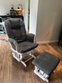 Gray Glider Chair with Ottoman