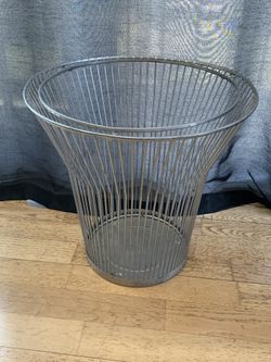 CB2 Spike Metal Wastebasket