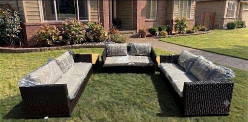 Ovios brand high quality patio furniture fully assembled inside the box deep seating cushions patio set outdoor furniture patio couches ☑️🆕✅