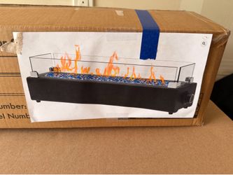 Brand New 28” Tabletop Propane Fire Pit w/ Glass Wind Guard