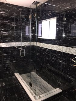 Glass shower door frameless