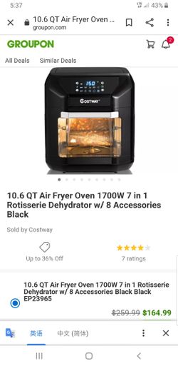 10.6 QT Fryer Oven 7 in 1 Rotisserie Dehydrator