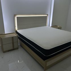 Bed Frame With LED Lights, New in boxes. Can Deliver
