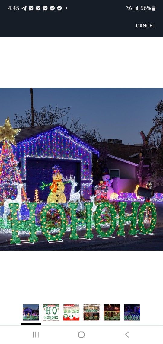 BRAND NEW..Tradder 6 Pcs Outdoor Christmas Decorations LED Letters Lights 18.5 x 12.6 Inches Jumbo H