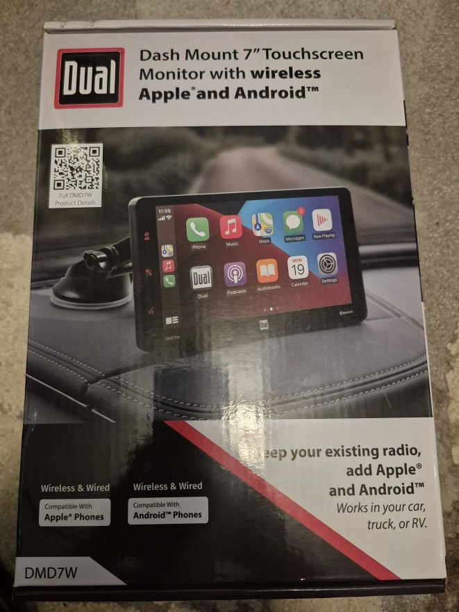 Dual Electronics DMD7W 7" Touchscreen Car Stereo w/ Apple CarPlay & Android Auto