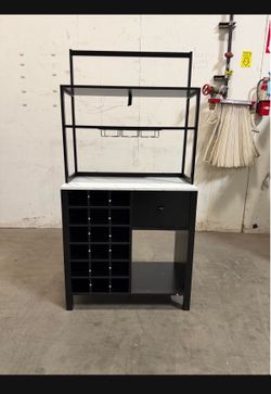New Kitchen Wine Buffet Cabinet with Glass Holder 18-Bottle Wine Rack