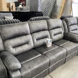 New Sofa 3 Pc New Set With Recliners Color Grey 