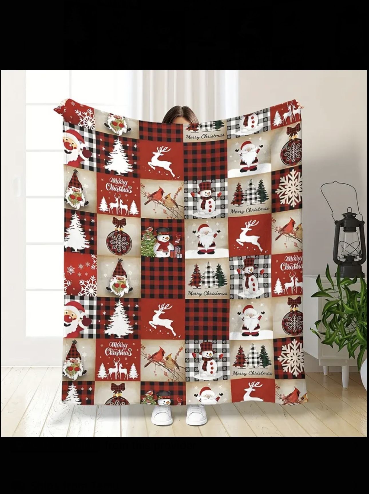 Cozy Christmas Reindeer & Snowflake Print Throw Blanket - Soft, Durable Flannel for Couch, Bed, Office Naps & Outdoor Adventures