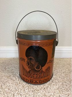 Antique Tobacco Tin with Wire Handle