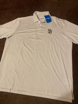 (New) 2XL Columbia Golf San Diego Padres Striped Polo Shirt