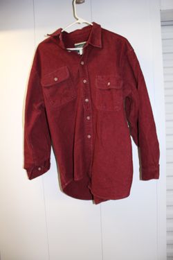Field & Stream Heavy Flannel 100% Cotton Plaid Shirt Men's Medium Red Fishing