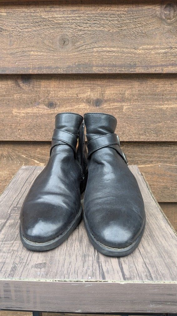 Børn Leather Bootie, Black