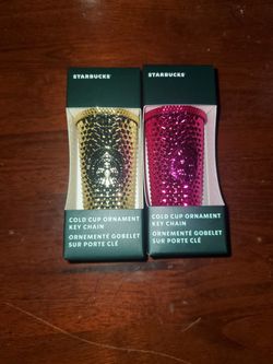 Starbucks Keychain Gold And Fushia