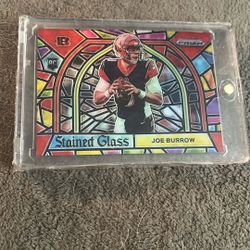 Rookie Joe Burrow Stained Glass 2020 Panini Prizm Rookie Card Cincinnati Bengals Football Card 