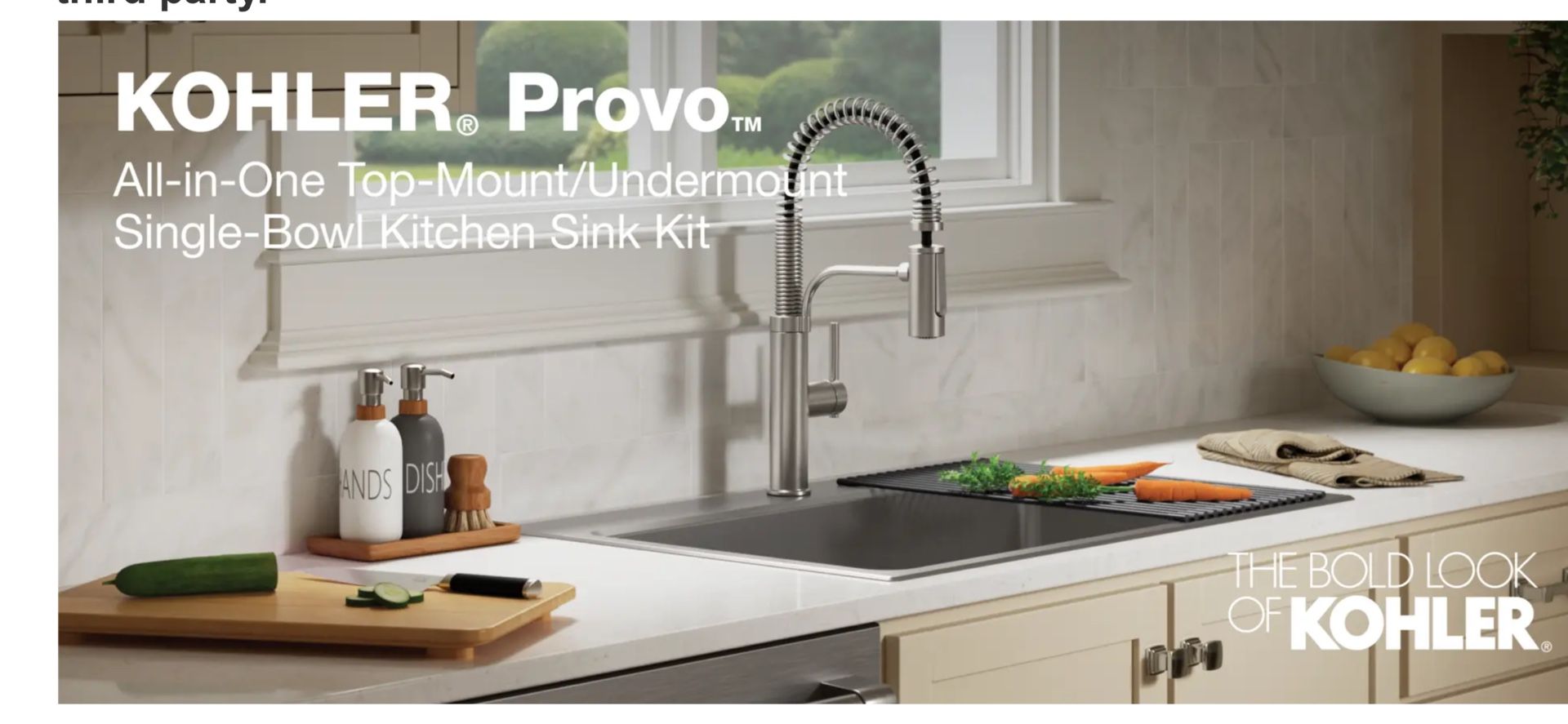 Kohler Provo All In One Top/Undermount Single Bowl Kitchen Set