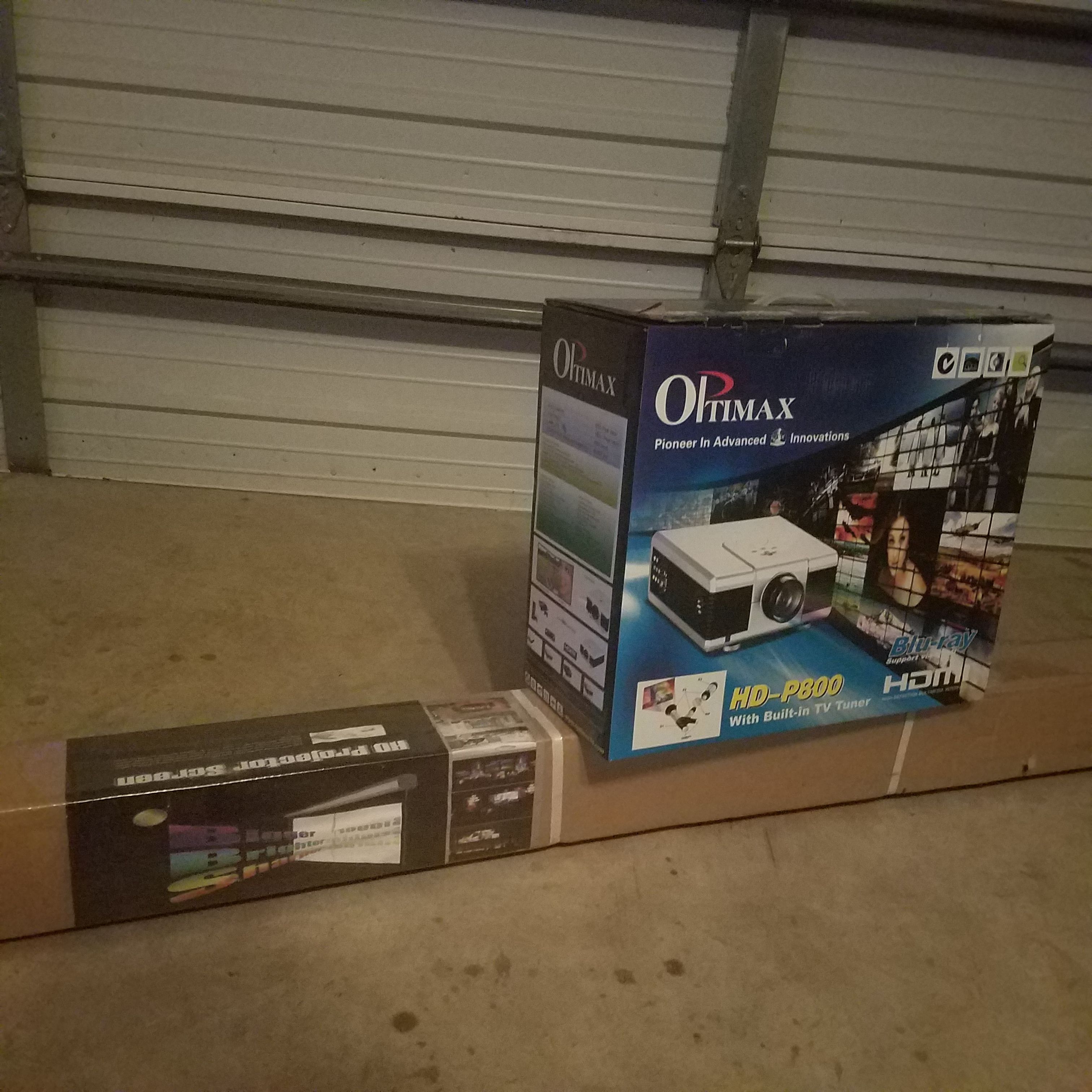 Optimax HD-P800 & 100" HD projector Screen
