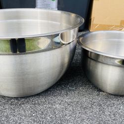 2 Stainless Steel Professional Quality Bowls