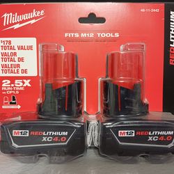 Milwaukee m12 xc4.0 pack of 2