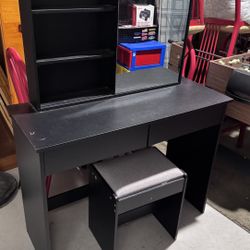 Vanity With Two Drawers And Bench Sold As Is