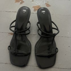 Zara Strappy Black Heels