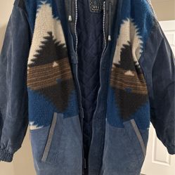 Authentic Winlit 1969 Aztec Blue Leather Jacket 