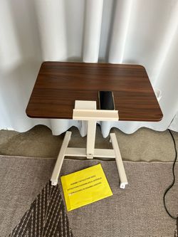 Versalift Mobile Height Adjustable Desk. Lift desk/ stand for laptop and coffee.