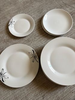 10 Pcs White Ceramic Dinner Plates