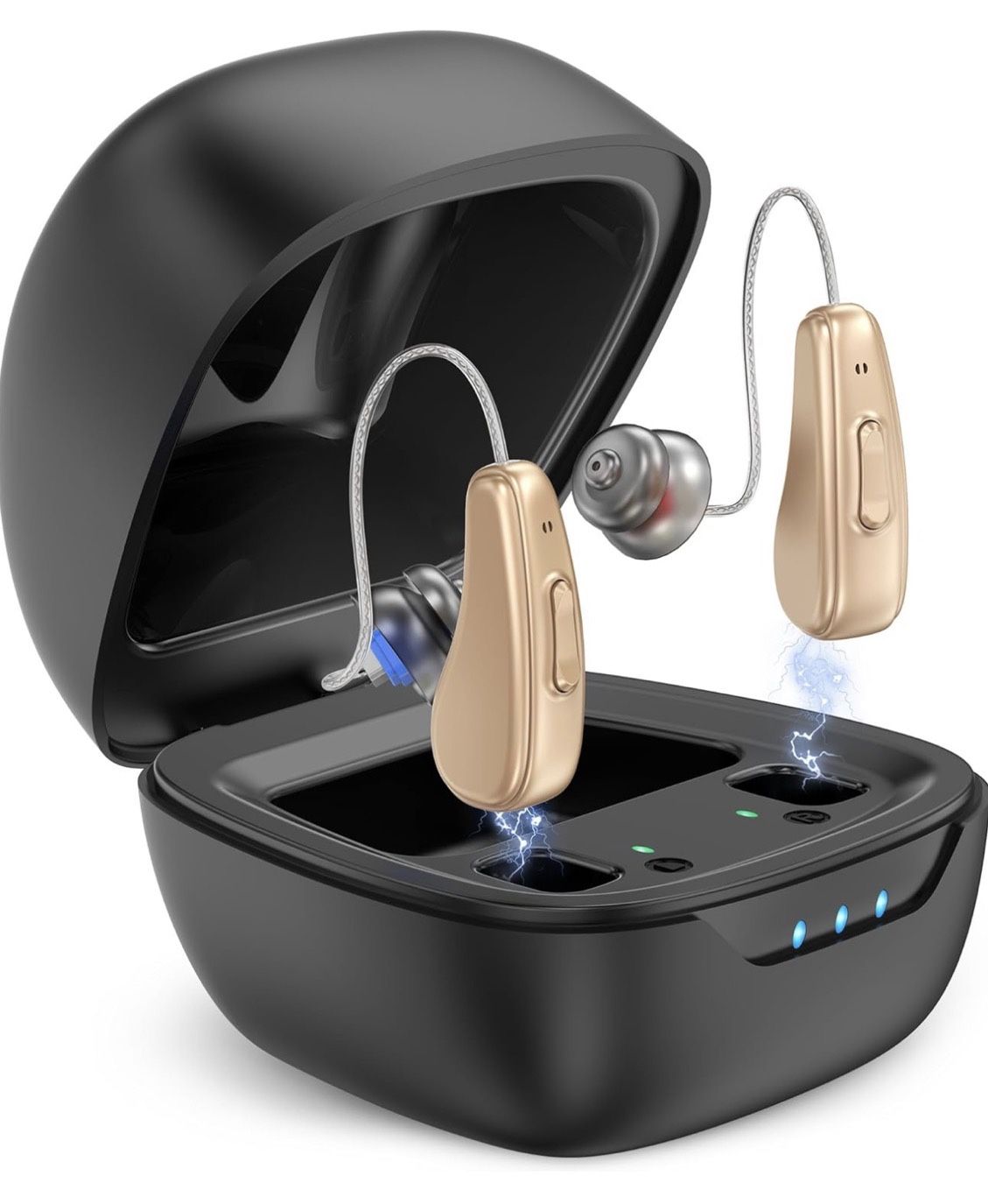 Hearing Aids for Seniors Rechargeable with Noise Cancelling, Hearing Amplifier with 5 Levels of Volume Adjustmen, Simple to Operate and Hear Clear Sou
