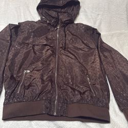 LV Windbreaker With Hoodie Zipper Large