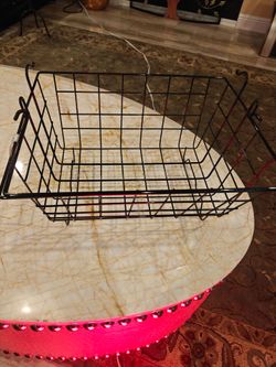 Metal Black Basket With Handle 15" X 12" X 7.5