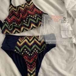 2 Pcs High Waisted Bikini Swimsuits 