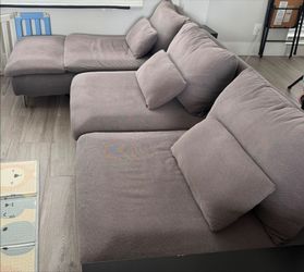 IKEA SÖDERHAMN Sectional Sofa with Chaise (Grey) – Removable Covers