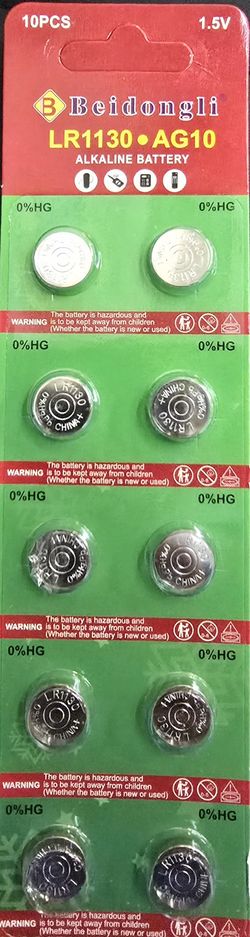 AG10 Battery LR1130 Battery L1131f Batteries 1.5 V L1131 SR1130 389/390 G10 LR54 Button Cell Alkaline Coin Cell Watch Batteries 10 Pack
