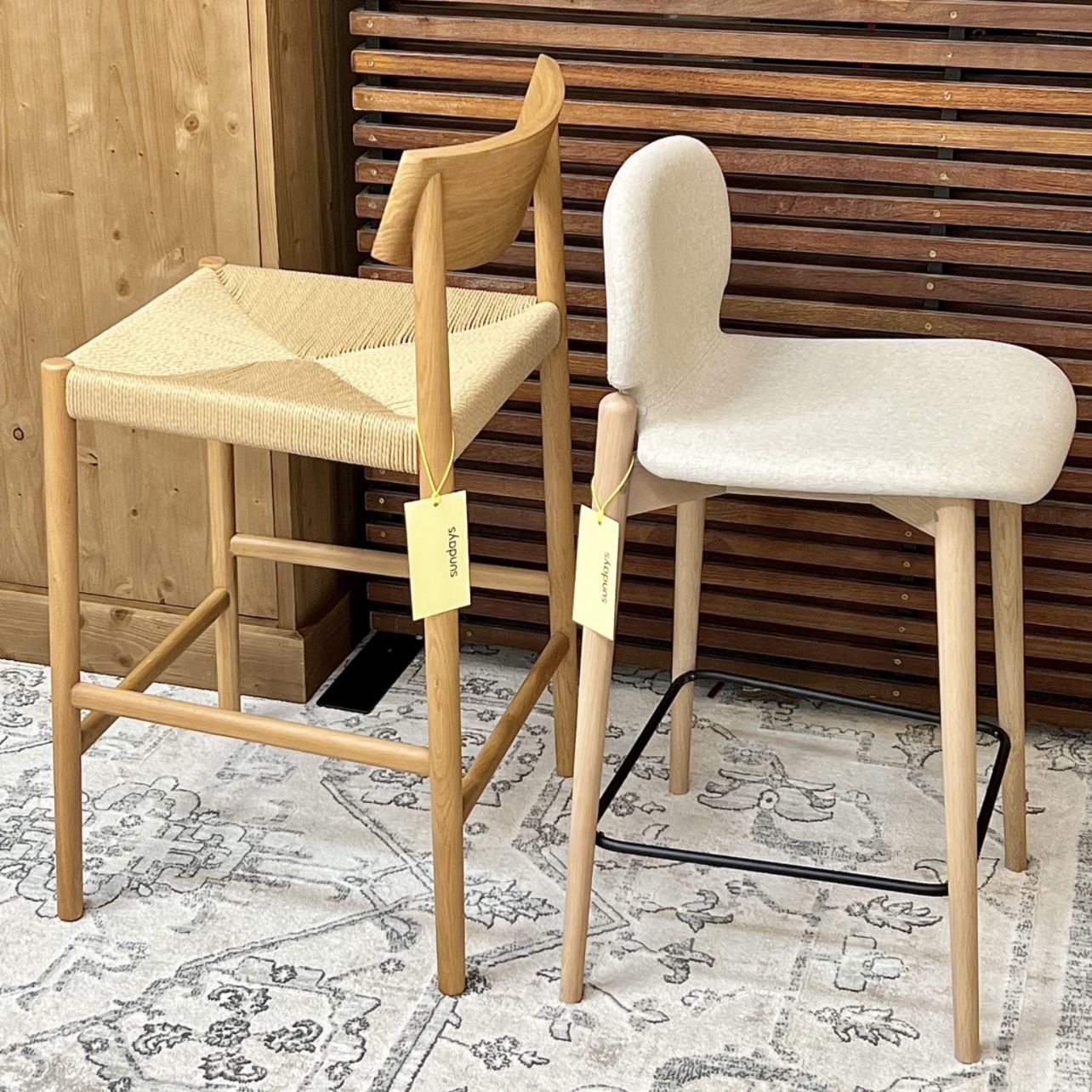 NEW! Sundays™ Counter Stools, Solid White Oak Wood, Interior Designer Sample Sale (Retail $550/each)
