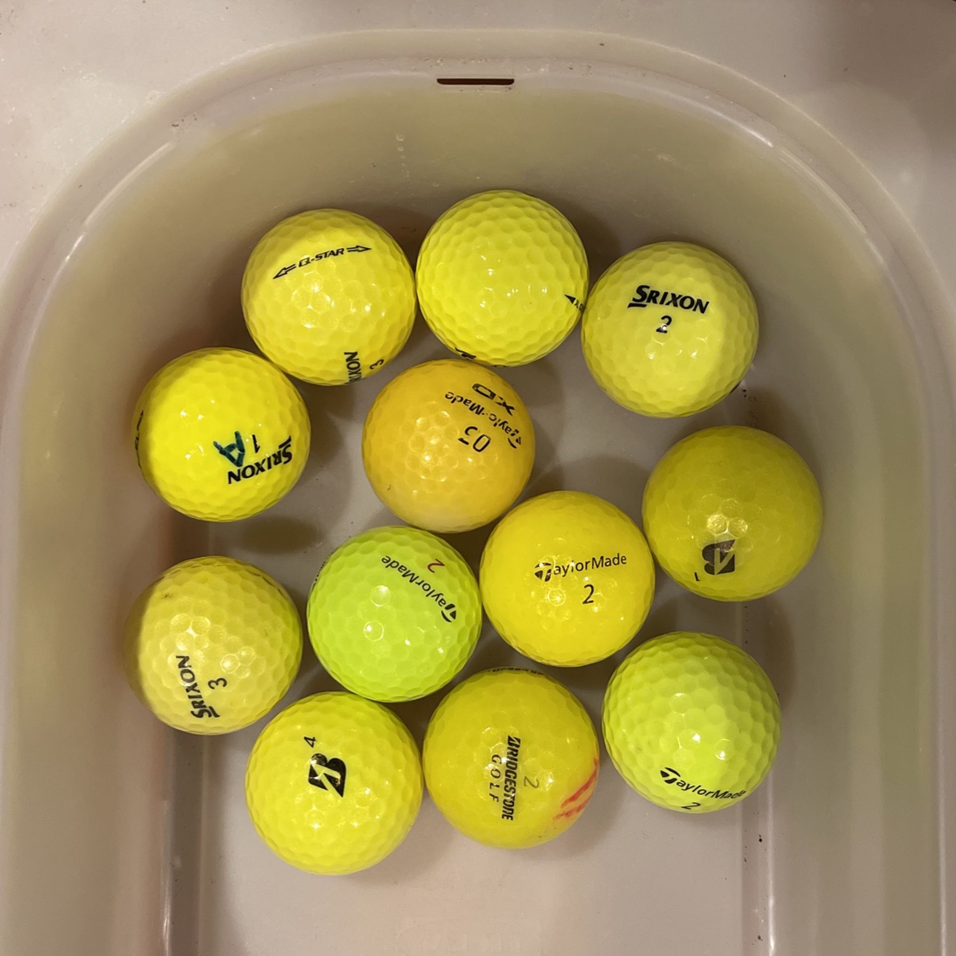 Tayler Made, Srixon & Bridgestone Yellow Balls