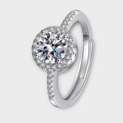 Moissanite Halo Ring