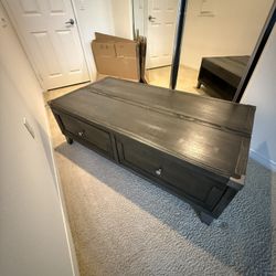 coffee table adjustable with open and drawer storage