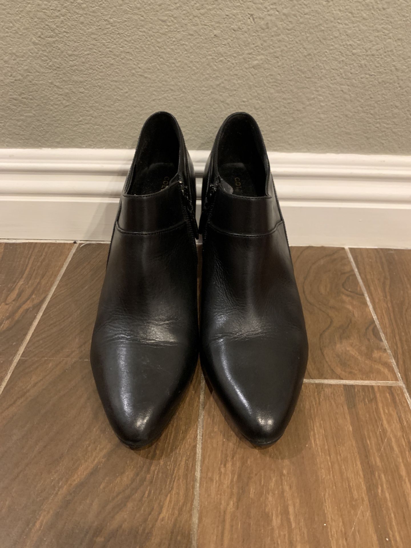 Cole Haan - Black Leather Heel Booties