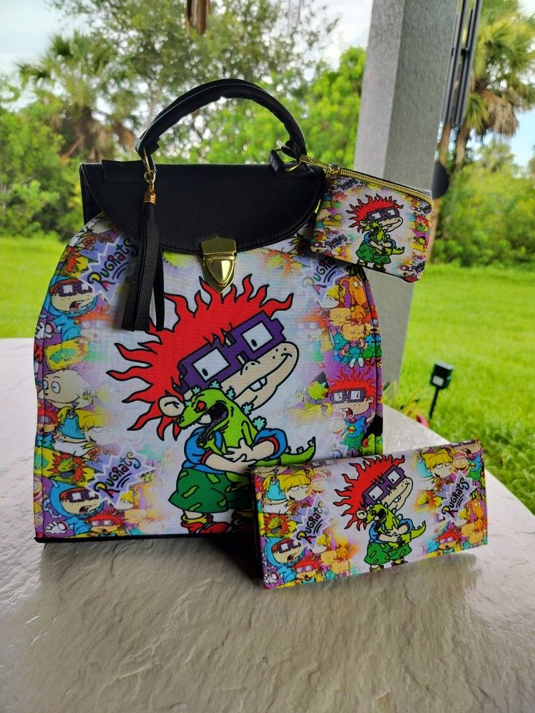 The Rugrats, Chucky Purse Bag/Backpack, Wallet And Coins Purse