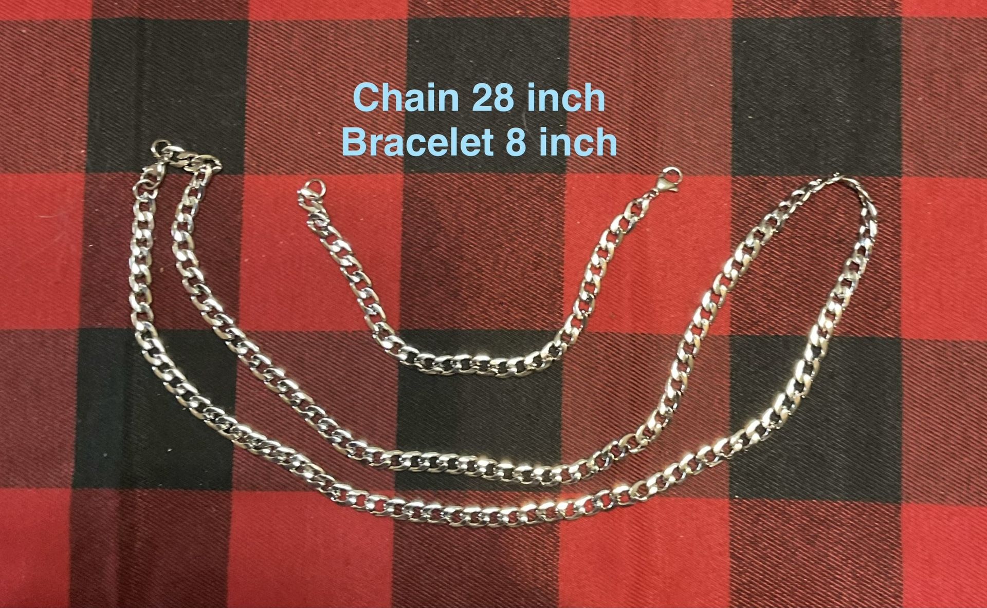 New Beautiful Heavy Duty 28 Inch Necklace & 8 Inch Bracelet